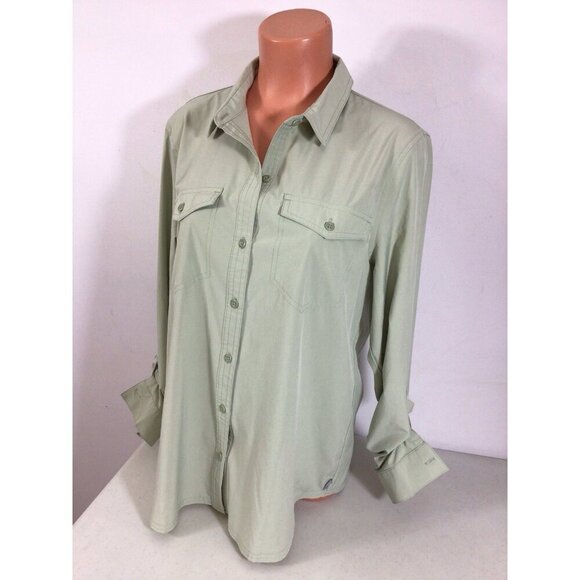 Eddie Bauer Utility Shirt Roll Up Sleeves Womens Large - Picture 7 of 8